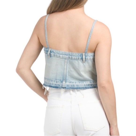 Zara Blue Denim Women’s Cropped Spaghetti Strap Vacay Summer Sz S NWT - Picture 4 of 4
